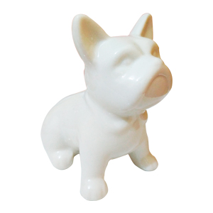 Cachorro de Cerâmica Sentado Branco