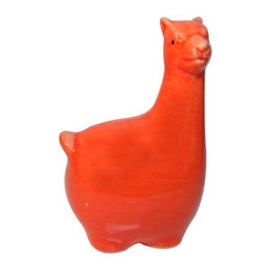 Lhama de Cerâmica Laranja