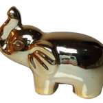 Elefante de Cerâmica Dourado Pequeno