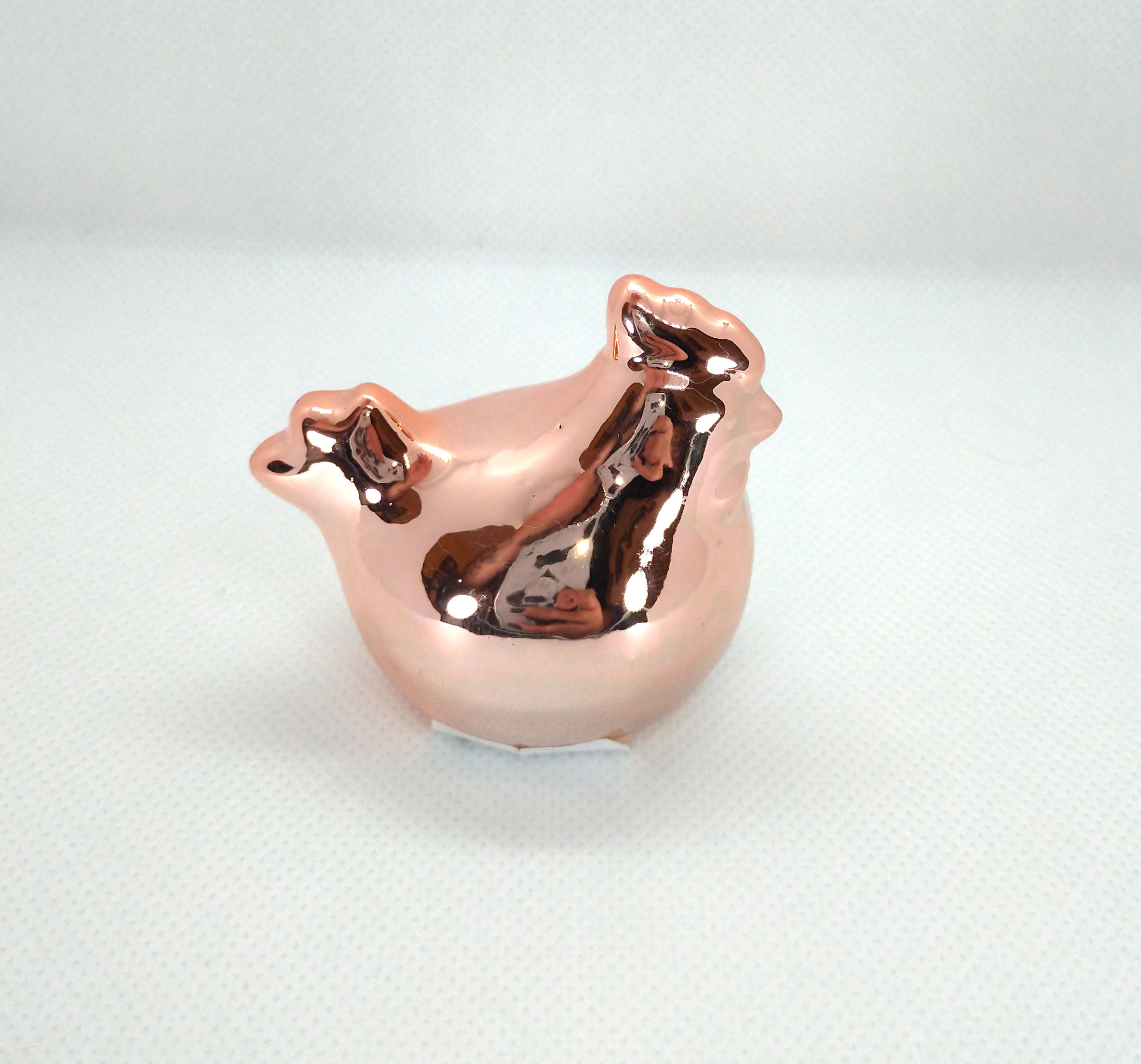 Galinha Decorativa Cerâmica Rosê