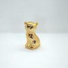 Gato Decorativo Cerâmica Dourado