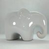 Elefante de Porcelana Branco Cachepô